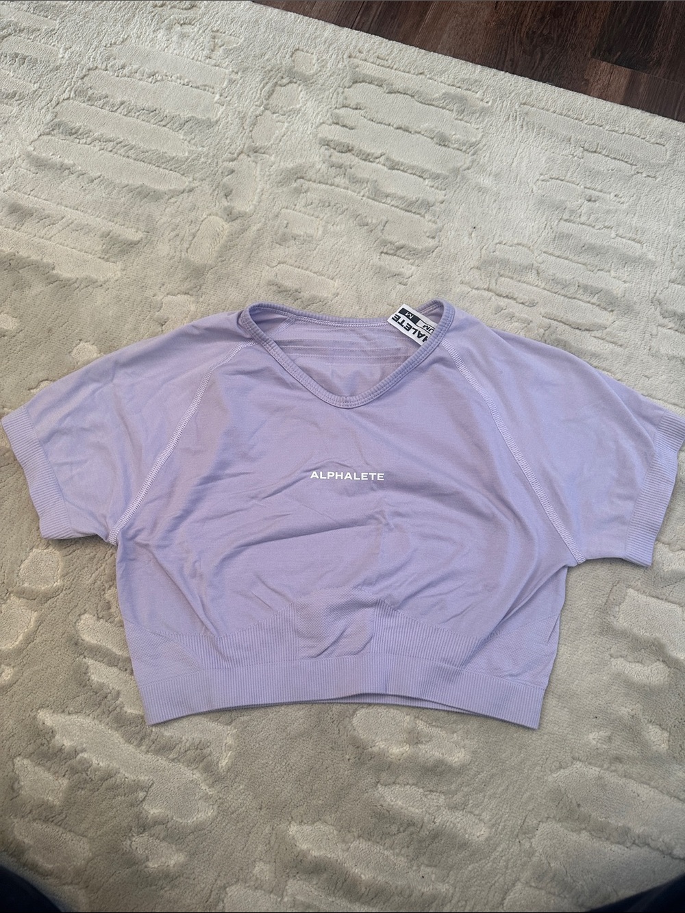 Alphalete Lavender Short Sleeve Crop Top